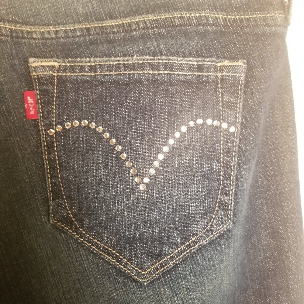 Levis Night Blue Rhinestone Pocket Jeans - Picture 3 of 7